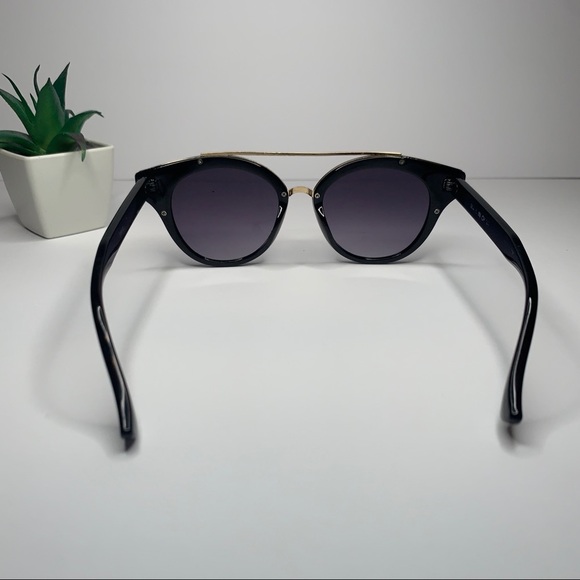 Black/Gold Cat Eye Sunglasses - Picture 6 of 7